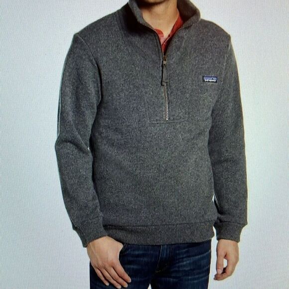New! Patagonia Men's Woolie Fleece Pullover in Forge Gray Size Large NWT - Picture 2 of 14
